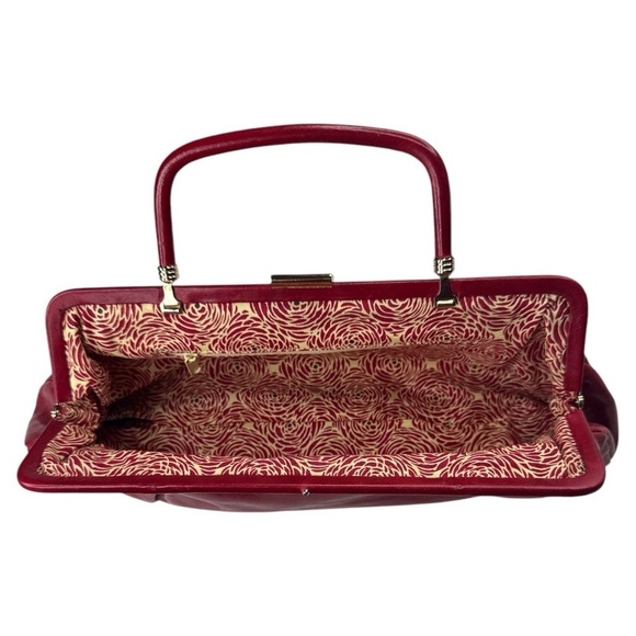 Vintage Hobo International Ruby Red Leather Convertible Long Clutch - Picture 11 of 16